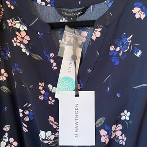 41 Hawthorn navy with pink & white flowers dress.  Size medium